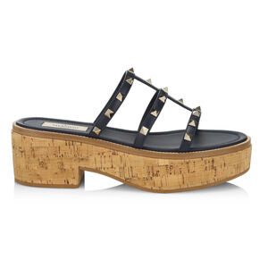 Valentino Blue Studded Cork Sandals